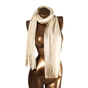 Vintage Y2K 2007 Old Navy Off-White Fleece Scarf Classic Cozy Neutral